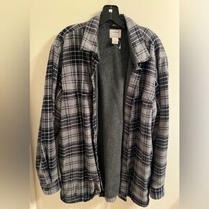 L.L. Bean Men's Fleece-Lined Flannel Shirt, Traditional Fit Gray/Black Size: L